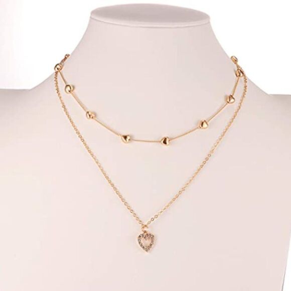 ✨🆕💫 BoHo Heart Diamond Layer Necklace🌻✨ - Picture 2 of 5